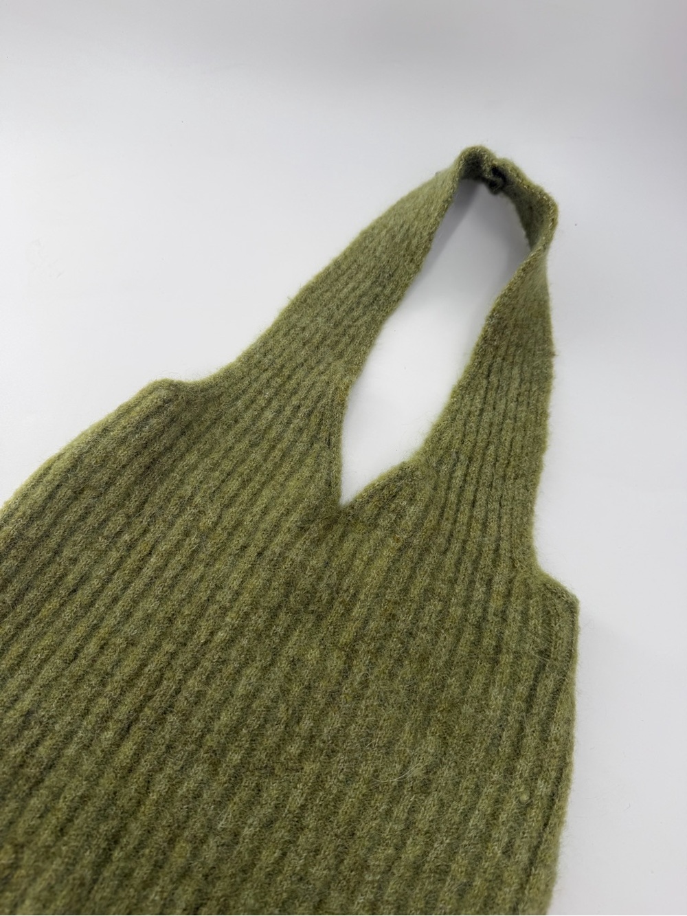 Paloma Wool Green Ploraire Halter Rib Knitted Wool Alpaca Blend Tank Top